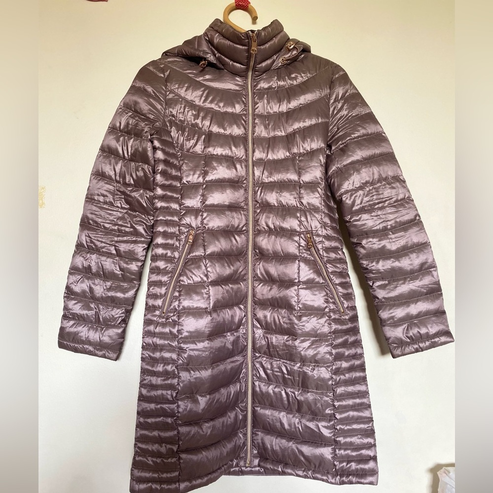 Calvin Klein Brown Puffer Jacket with Quilted Design